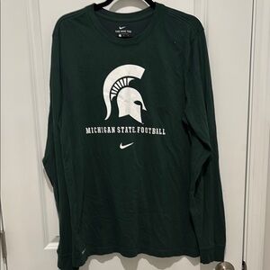 Nike Men's Green Michigan State Football Shirt
